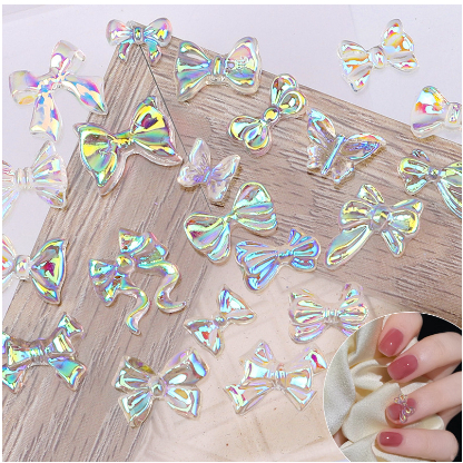 CHARM PITA SET 5PCS PITA NAIL CHARM AURORA PITA RESIN NAIL ART CHARM BOW