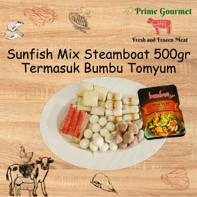 

Sunfish Steamboat Mix 500gram Suki Shabu (Termasuk Bumbu Tomyum)