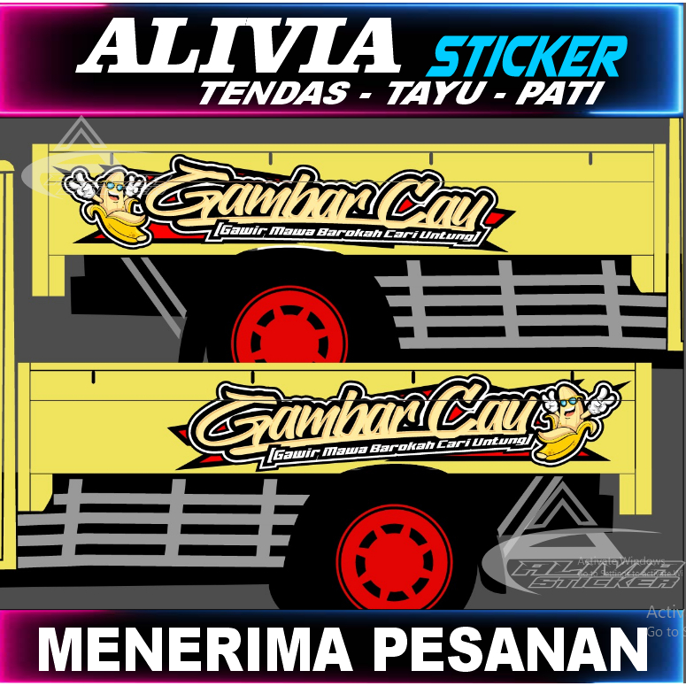 Stiker Bak Samping Mobil Pick Up-Stiker Variasi Mobil Pick Up-Stiker Gambar Cay-Stiker Bebas Request