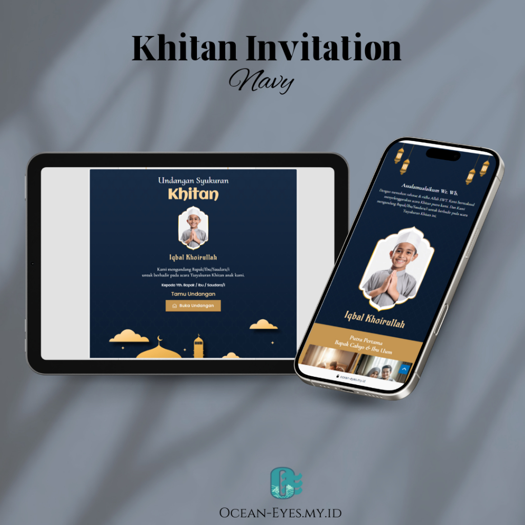 UNDANGAN KHITAN | UNDANGAN KHITAN DIGITAL | UNDANGAN WEBSITE | KHITAN INVITATION SAGE GREEN