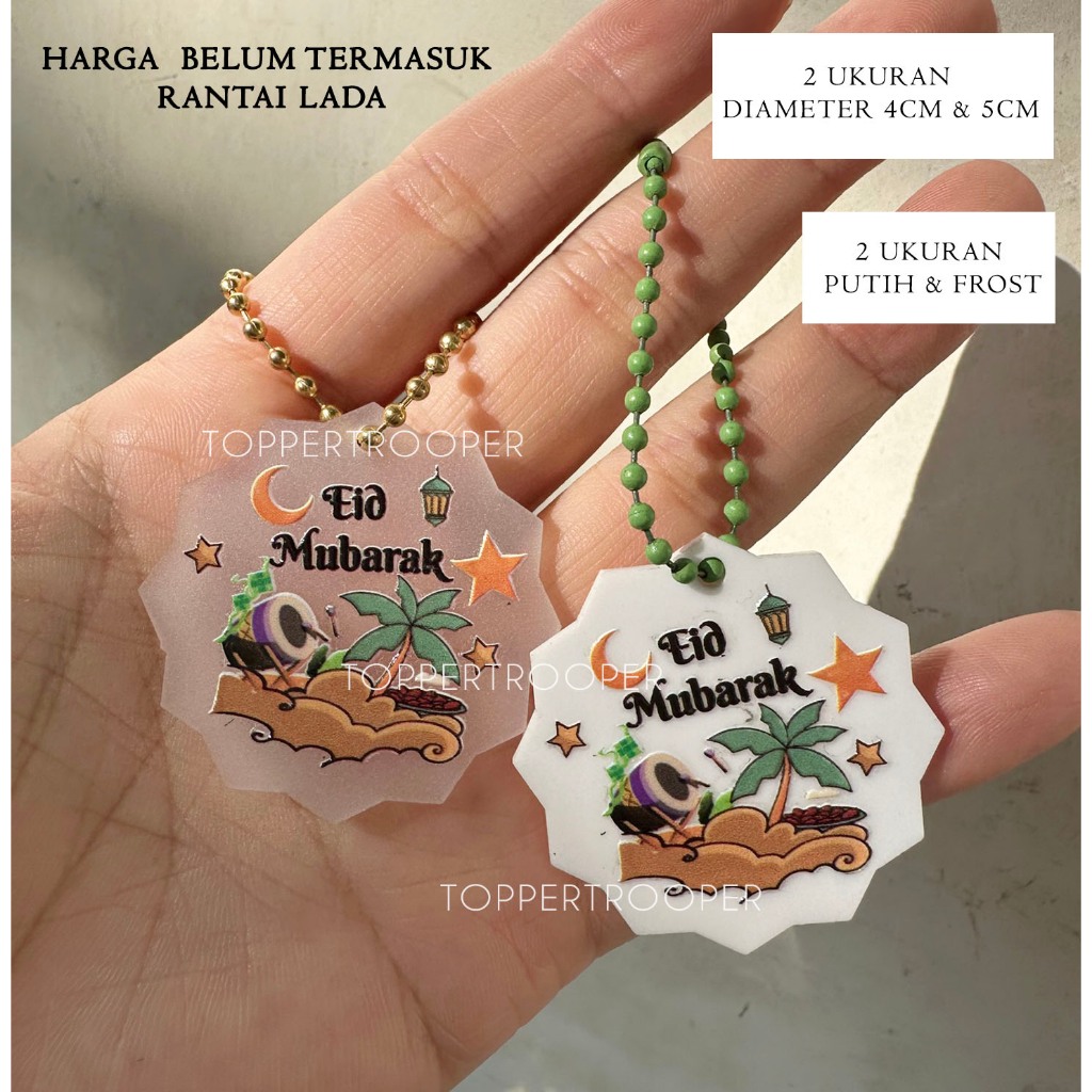 READY -  EMP01 MINI TAG WARNA AKRILIK & TOPPER Kue Idul Fitri |  Tag Hampers Idul Fitri | Hang Tag E