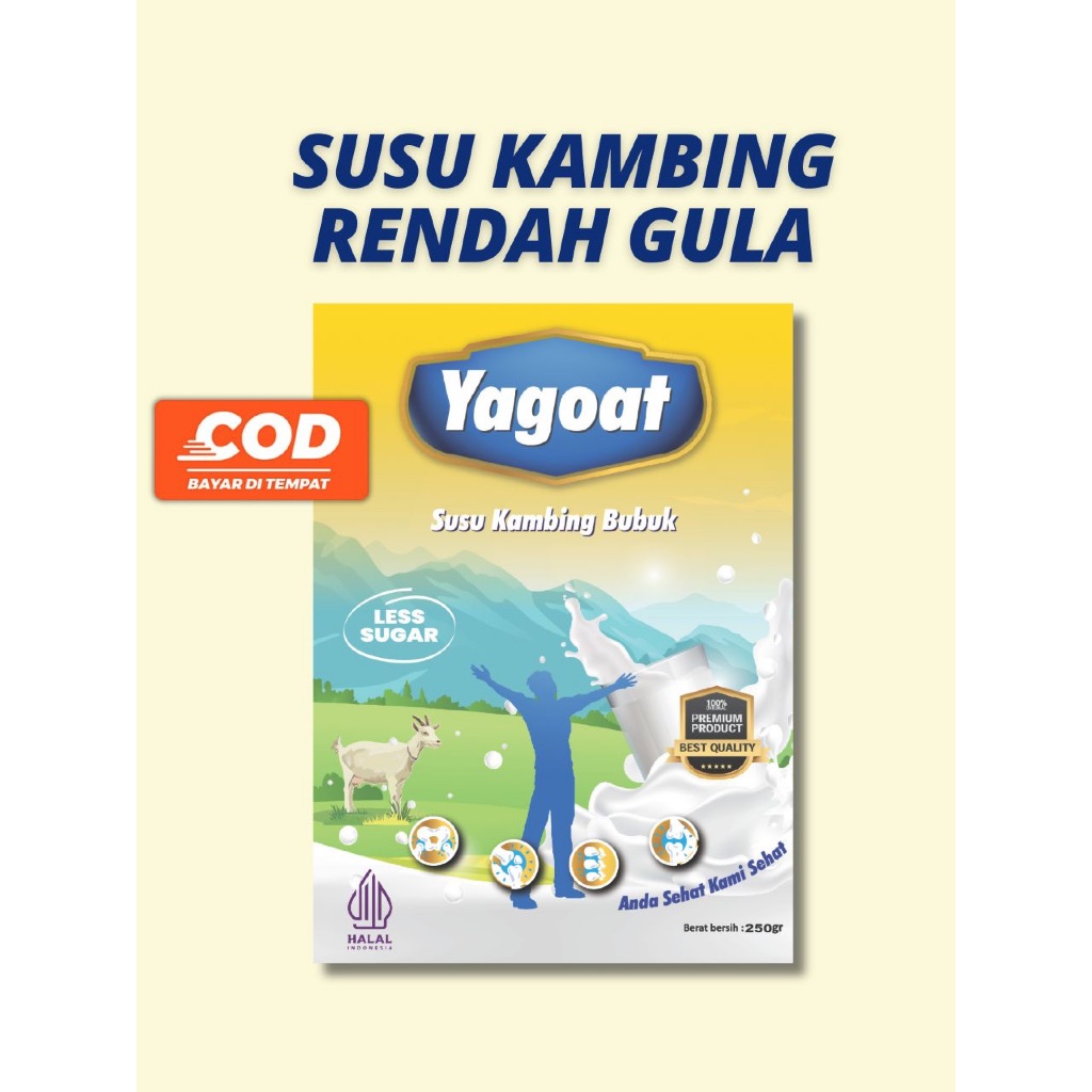 

Yagoat Susu Kambing Bubuk Less Sugar Gold 250 gram