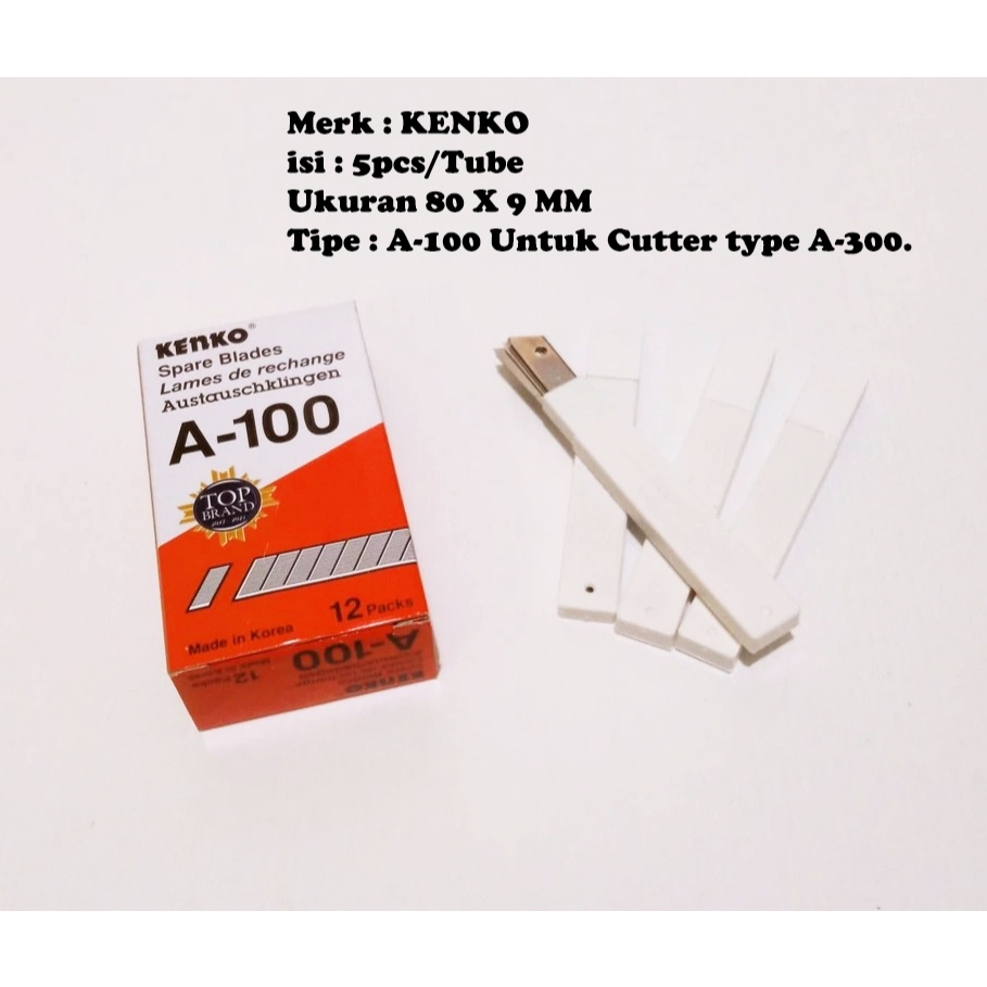 

Refill Isi Pisau Cutter KENKO Cutter Blade A-100 / Isi Pisau Pemotong / Isi Cuter A 100 KECIL ( Harga per TUBE )