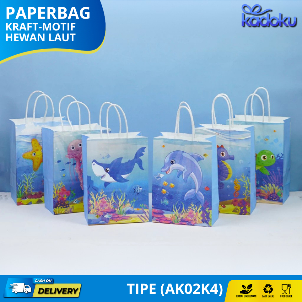 

Paper Bag Kraft / Paper bag Ultah / Paper Bag Kartun / Tas Kado Ultah / Goodiebag Ultah / Paper Bag Motif I AK02K4