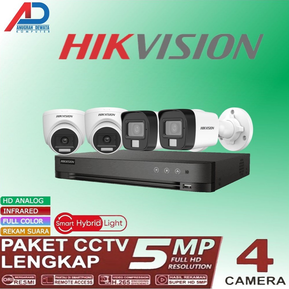 PAKET CCTV HIKVISION 5MP 4 CAMERA FULL SETT