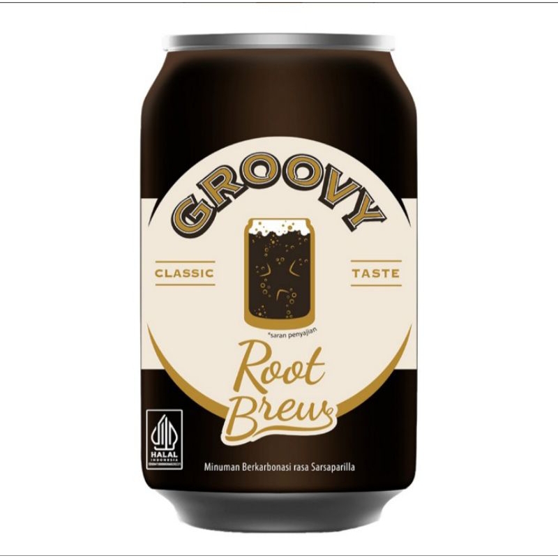 

Groovy Root Brew Minuman Karbonasi Sarsaparila Kaleng 330 ml