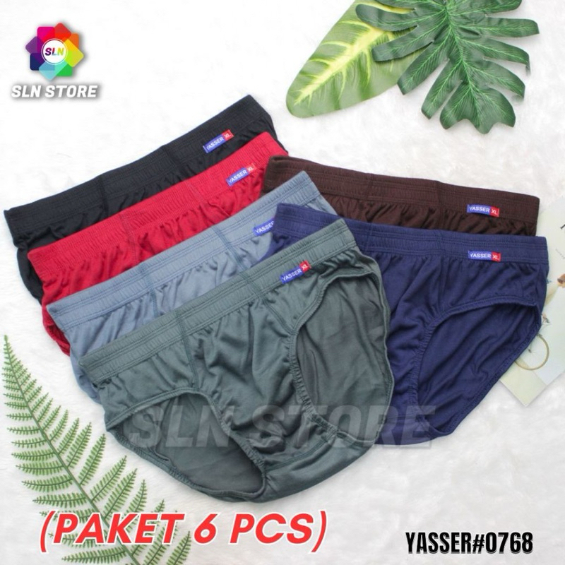 (6Pcs) CELANA DALAM BASIC PRIA YASSER BRIEF CD LAKI - LAKI SPORTY YASSER DEWASA