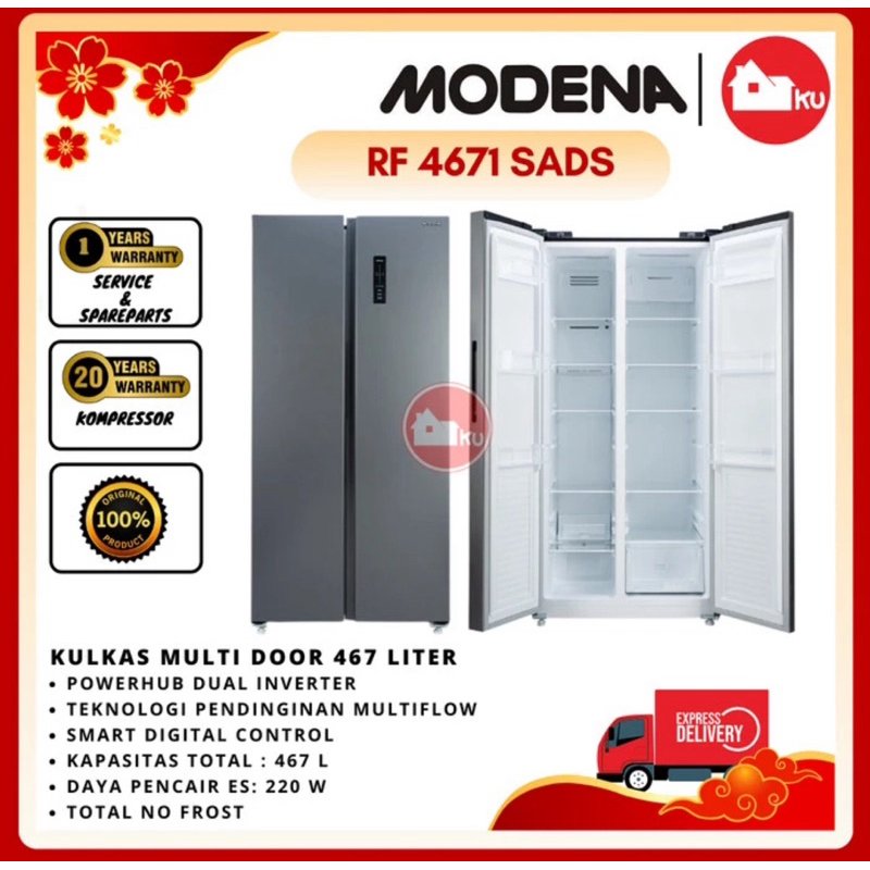 Kulkas Modena RF 4671 SADS Side by Side