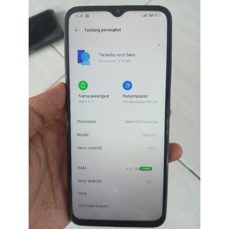 mesin oppo a17 4/64 + unit