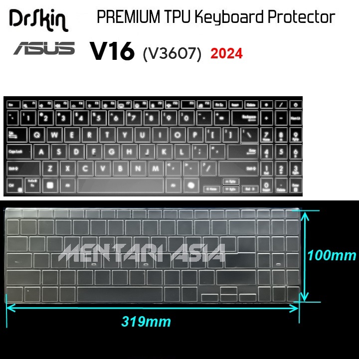 Keyboard Protector ASUS V16 Gaming V3607 (2024) - DrSkin PREMIUM TPU Clear