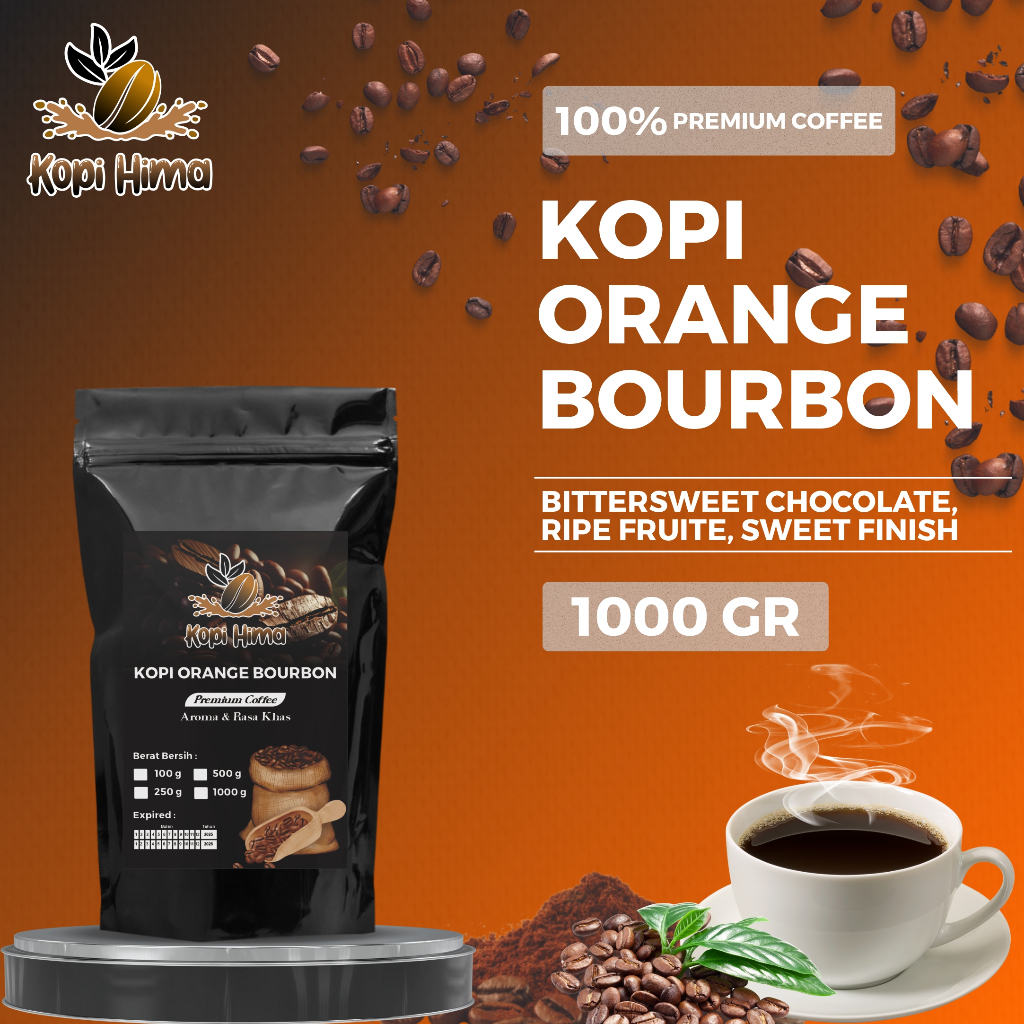 

kopi.hima - bubuk kopi orange bourbon 100 gram, 250 gram, 500 gram, 1000 gram premium roasting