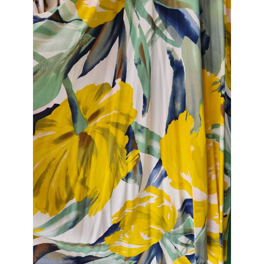 kain katun rayon viscose motif motif bunga besar besar terbaru best seller