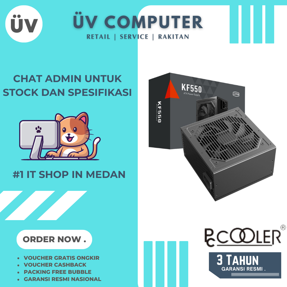 Power Supply PSU Internal PC Komputer PC-Cooler PCCooler KF550 KF-550 550W | Non Modular 80+ Plus Wh