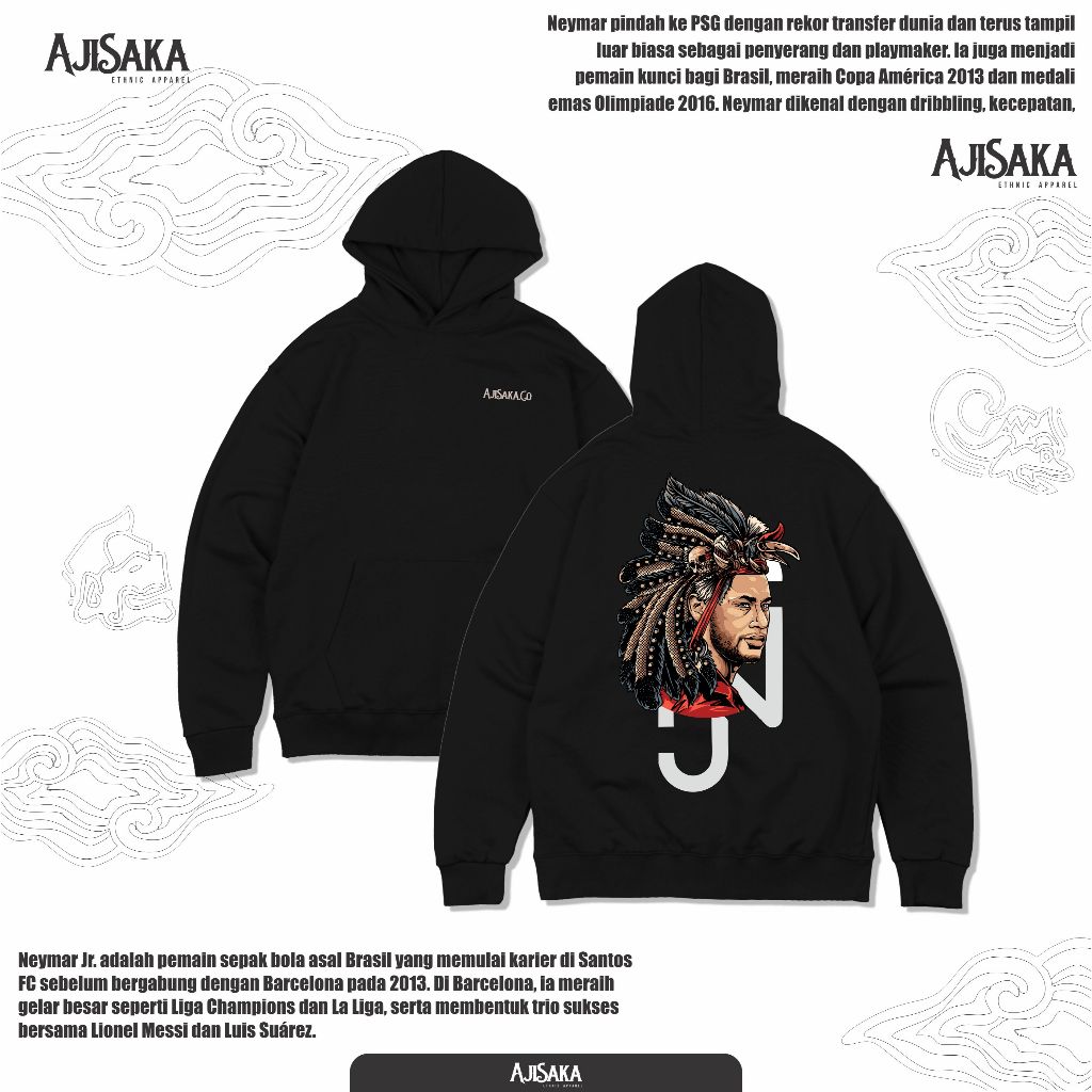 Neymar Jaket Hoodie Ethnic Adat Dayak Kalimantan Reflective Premium Ajisaka