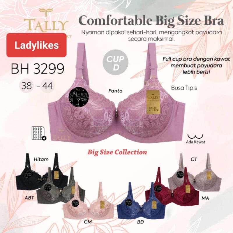 Tally Bra Big Size BH 3299 Bh Berkawat Cup D