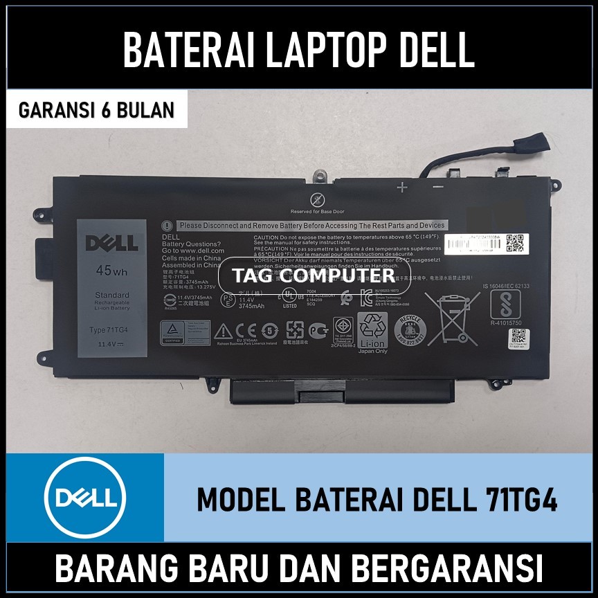 BATERAI LAPTOP DELL LATITUDE 13 5289 3180 3189 71TG4 ORIGINAL
