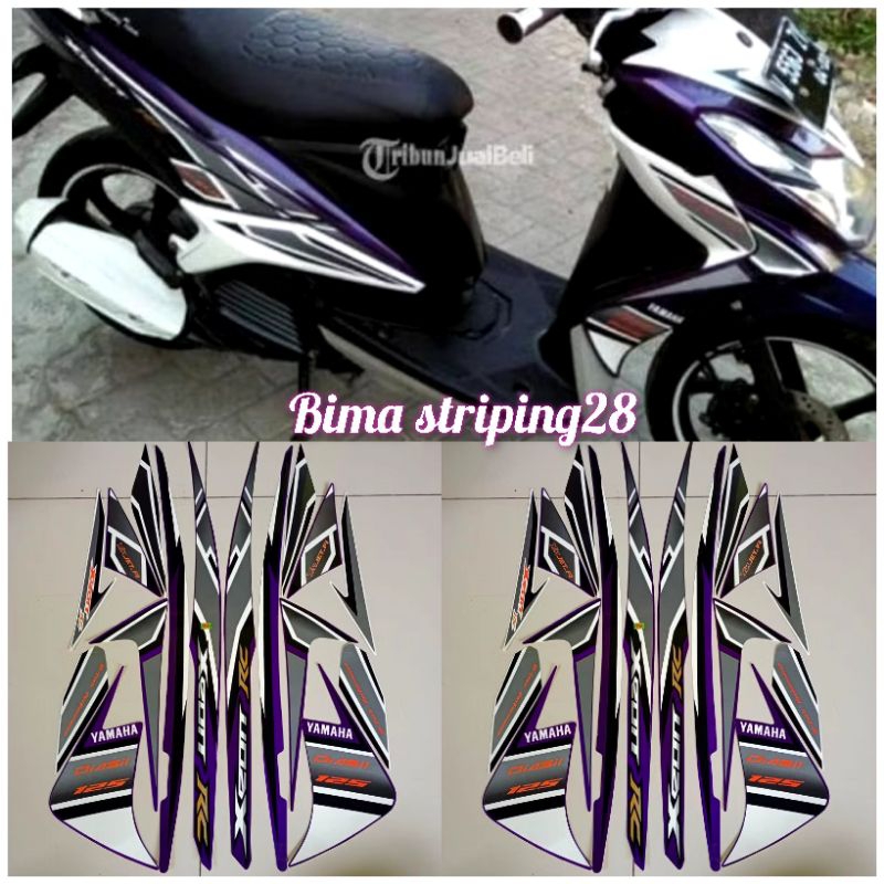 STICKER STRIPING PLAT BODY MOTOR YAMAHA XEON RC 125 2013 UNGU