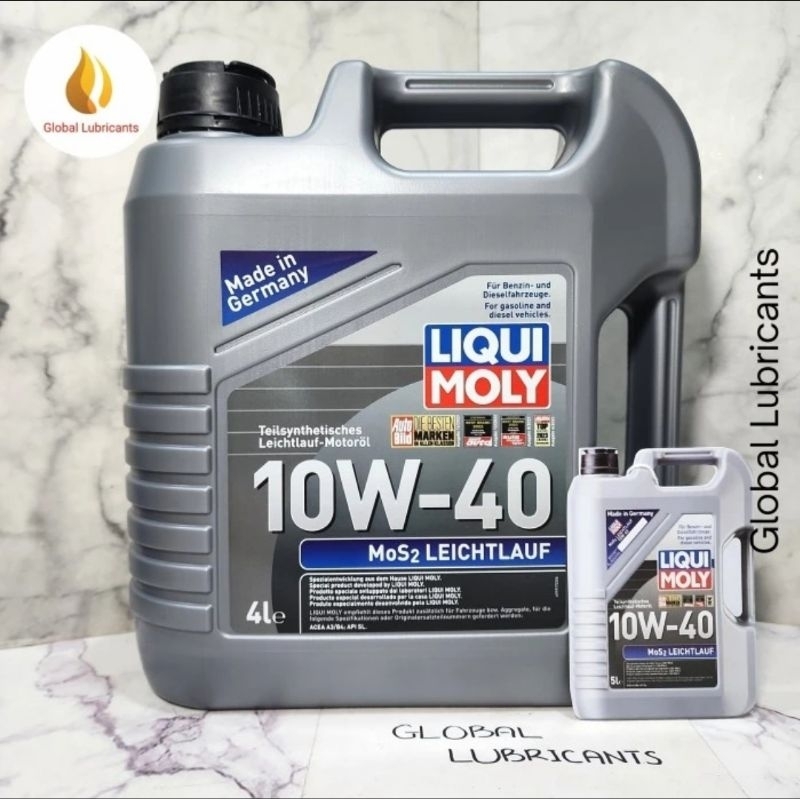 NEW BARCODE Liqui Moly LiquiMoly Leichtlauf MOS2 10W-40 4 Liter Germany (Oli Mesin Molybdenum Bensin