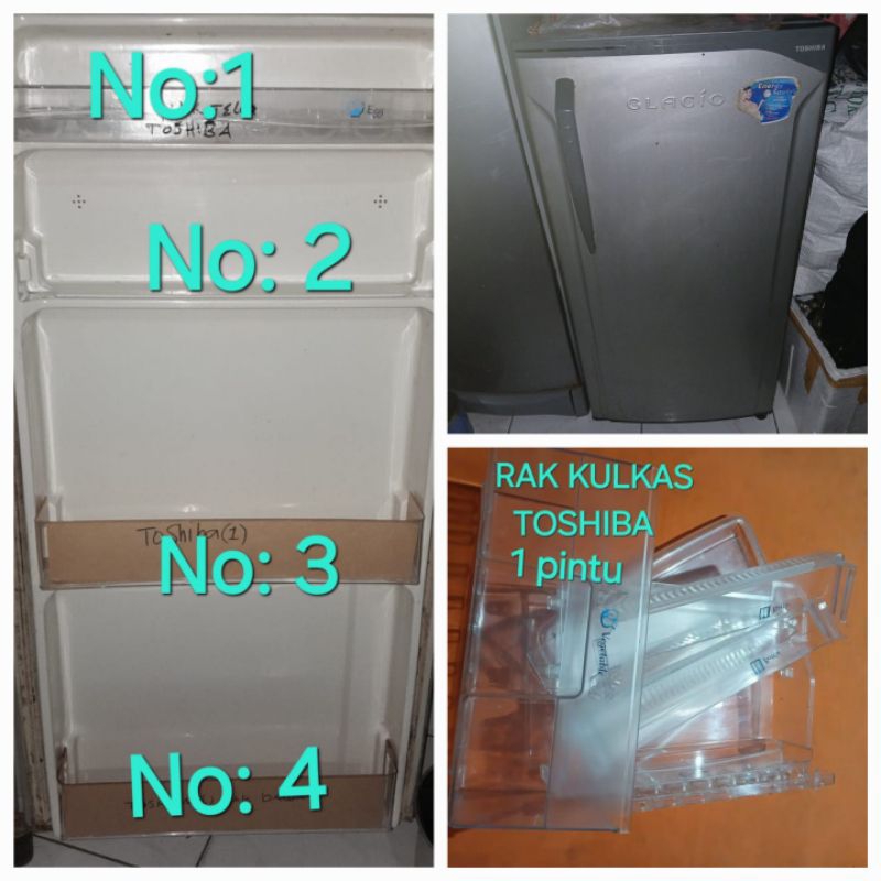 RAK KULKAS/TATAKAN KULKAS/rak botol /rak telor bagian pintu KULKAS TOSHIBA GLASIO.1 pintu. CUSTOM.