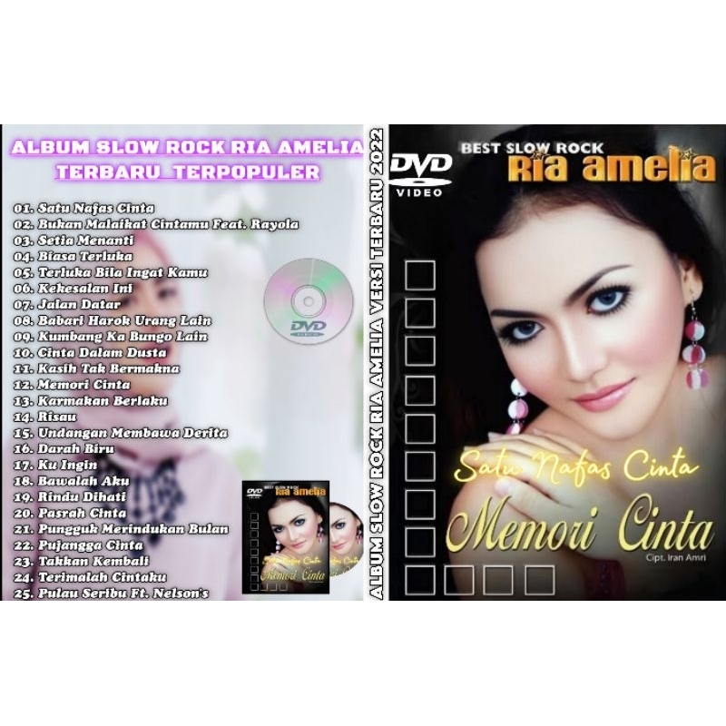 KASET DVD VIDIO RIA AMELIA BEST SLOW ROCK - DVD MOBIL LAGU POP INDONESIA HITS TERBAIK - DVD MOBIL LA