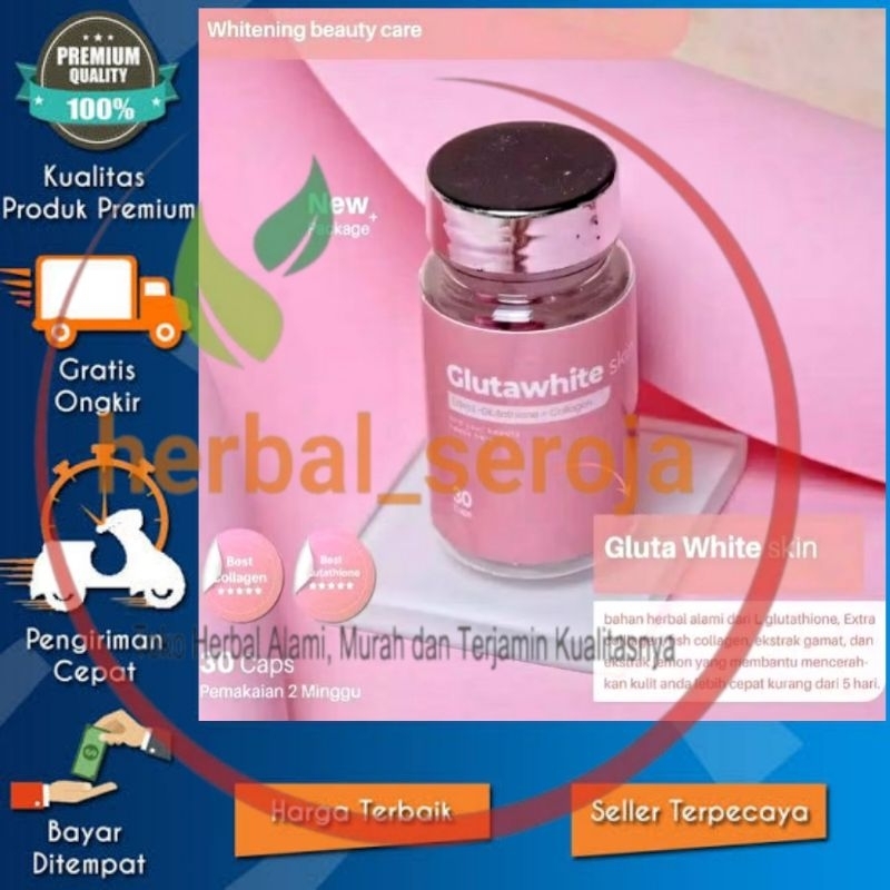 GlutaWhite Skin Extra Collagen Original Obat Pemutih Kulit & Badan Suplemen Herbal Glutaindo Asli