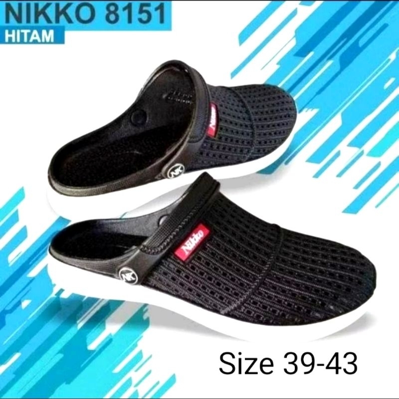 sepatu sandal pria sandal slop nikko tali belakang