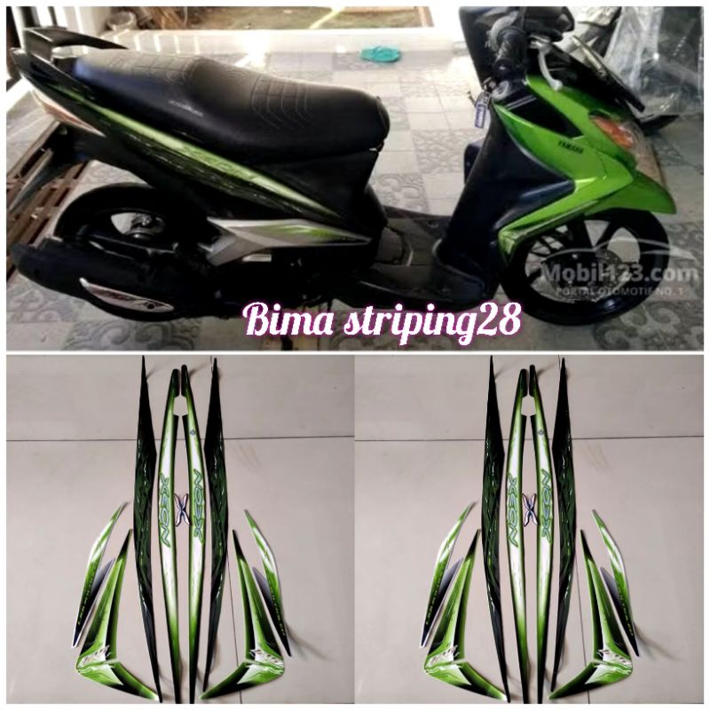 STIKER STRIPING LIS LES POLET BODY MOTOR YAMAHA XEON 2010 2011 KARBU