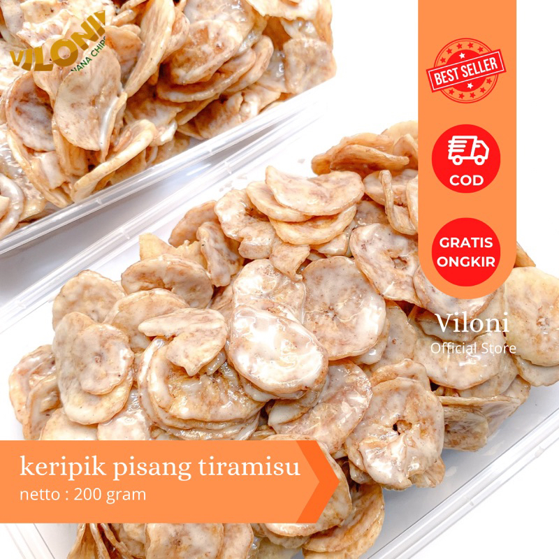 

Viloni banana chips 200 gram | Keripik pisang tiramisu | Keripik lumer