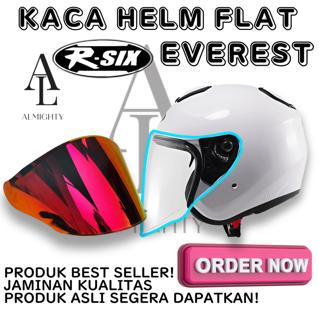 Kaca helm R-SIX EVEREST visor helmet FLAT venom open ganteng TM02 RSIX helmet