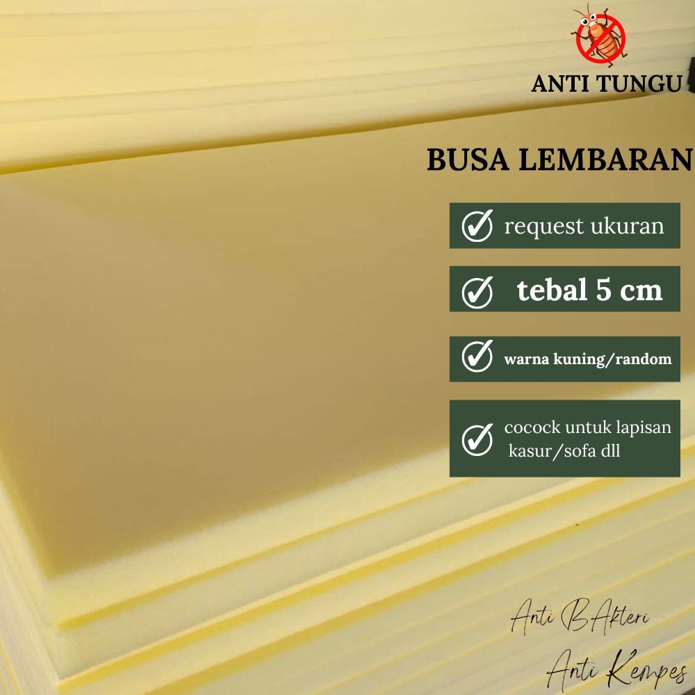 Busa meteran 200x140 Tebal 5 cm Lembaran Royal Foam  dudukan kursi kayu jok sofa
