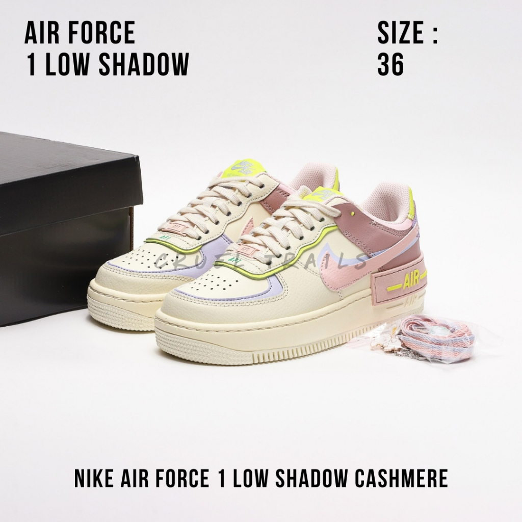 READY STOCK SIZE 36 - Nike Air Force 1 Low Shadow Cashmere BNIB ORIGINAL MATERIAL