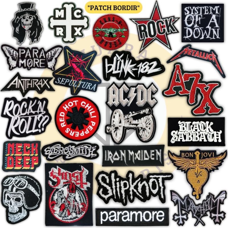 Patch Band Musik | Emblem Patch Band | Aksesoris Jaket Band | Patch Bordir | Patch Iron On | Stiker 