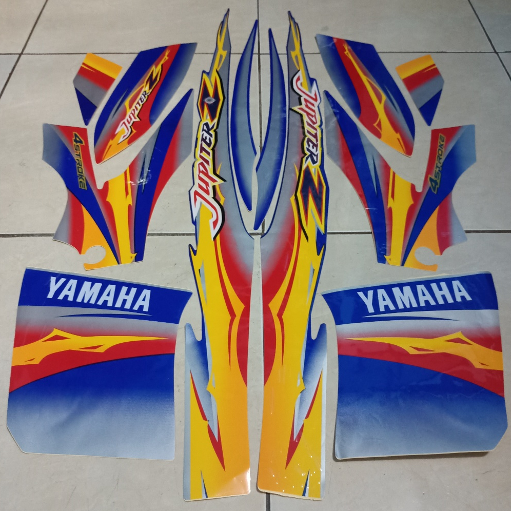 stiker striping yamaha jupiter z 2004 silver biru lis body standar berkualitas original