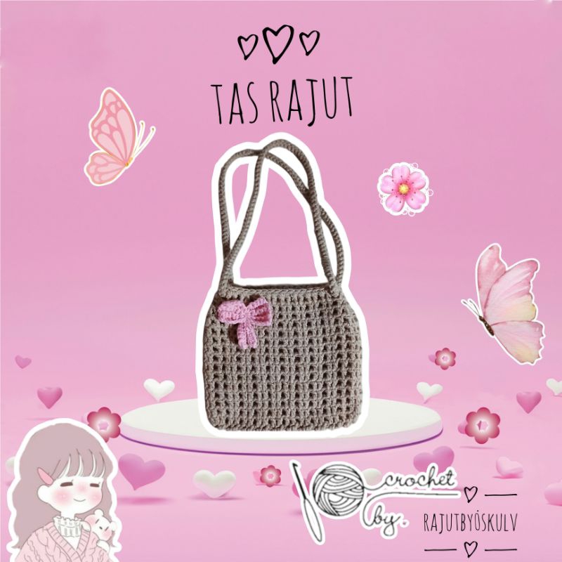 Tas Rajut rantai kain 1 pita