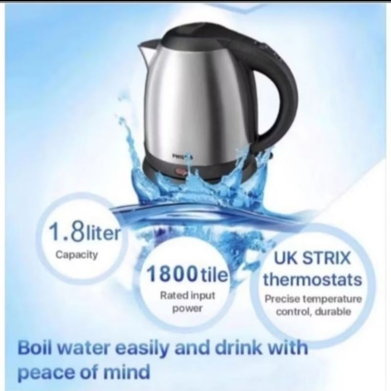 Ketel Listrik Philips Ketel Teh 2 Liter, Ketel Listrik Philips Pemanas Air 1500 Watt Ketel Listrik 2