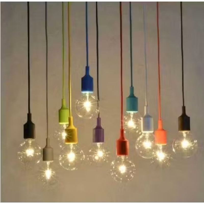 FITTING LAMPU GANTUNG / FITTING CAFE E27 WARNA WARNI / FITTING HIAS SILICON