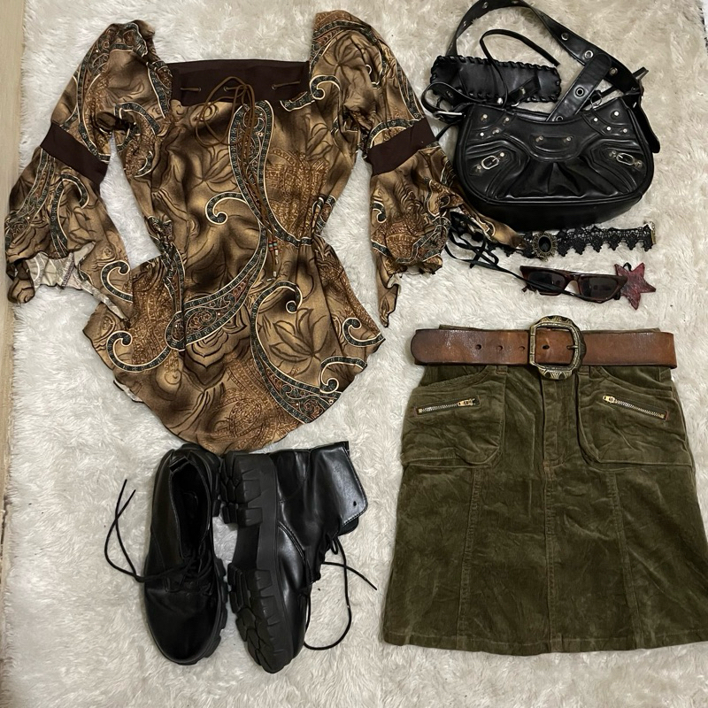 BAJU (ATASAN ONLY ) Y2K Grunge Fairycore Acubi Cottagecore Coquette Gothic Kawaii Lolita Leopard - A