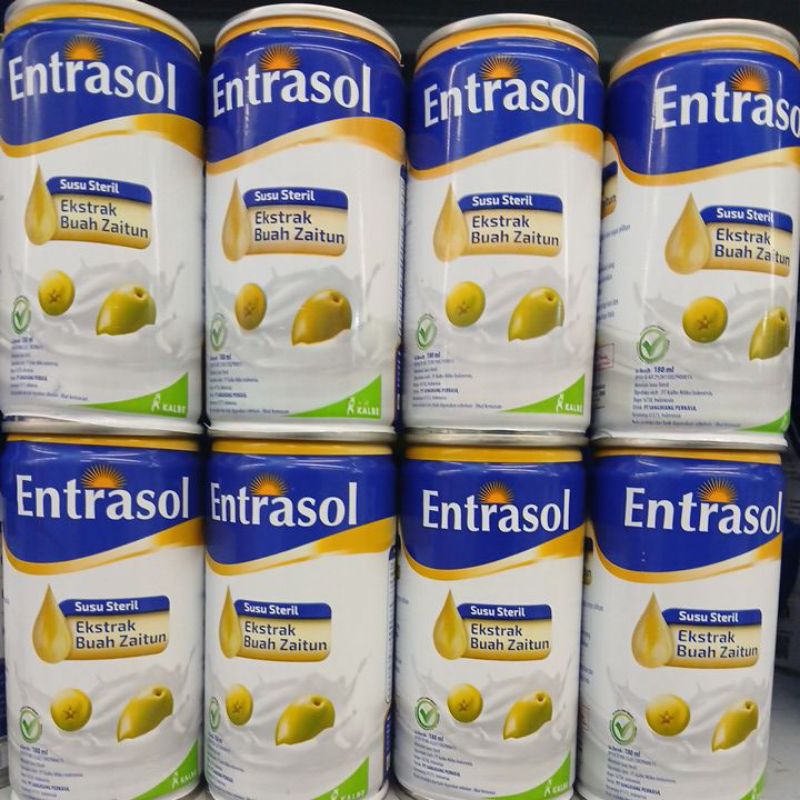 

Entrasol susu steril dengan ekstrak buah zaitun kemasan Can 180ml