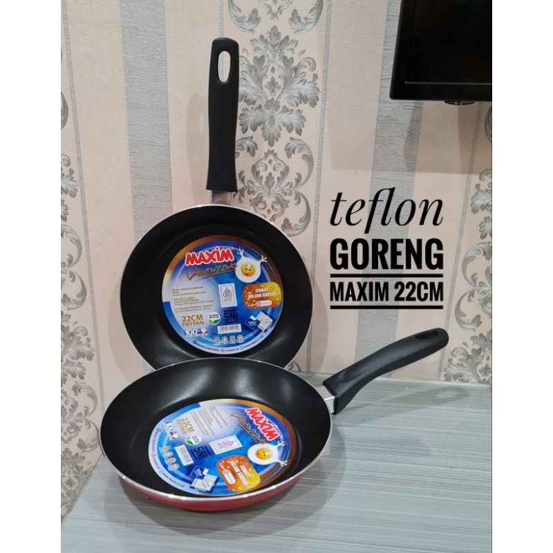 teflon maxim 22cm / wajan goreng maxim anti lengket / fry pan maxim 22cm