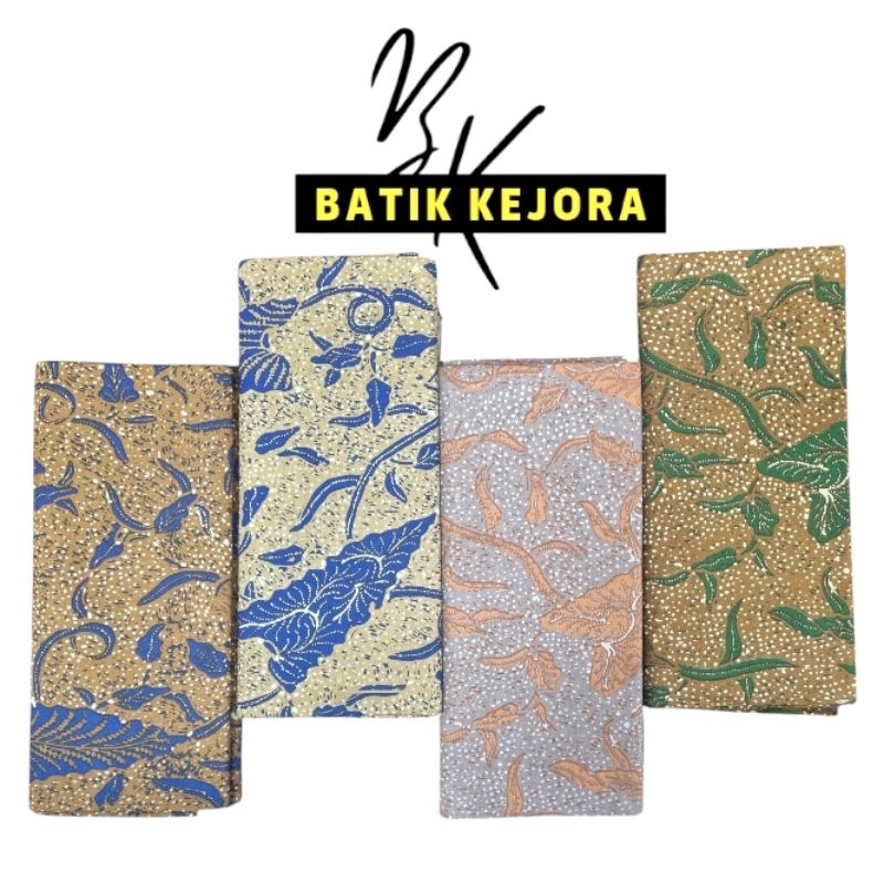 batik kejora kain batik premium solo elegan bahan katun motif daun warna indigo cocok buat kemeja/dr