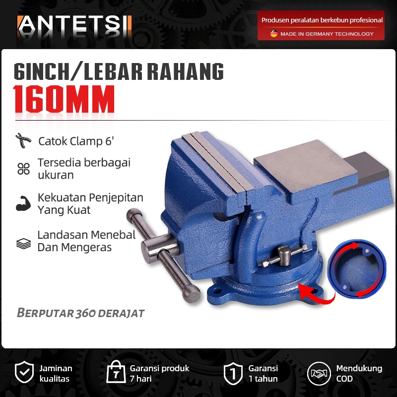 ANTETSI Catok Clamp 6'' / catok paron / Ragum Klem / Catok Meja / Bench Vise / Ragum Tanggem  Alat J
