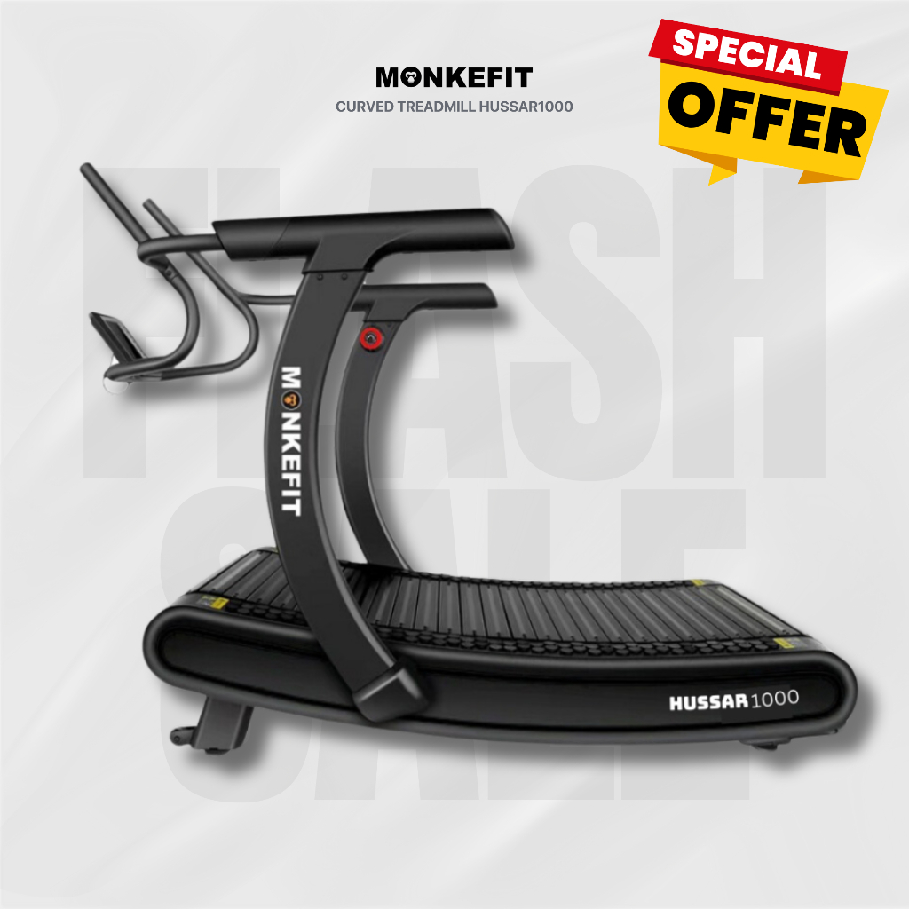 Monkefit HUSSAR1000 Curve Treadmill - Treadmill Manual tanpa listrik