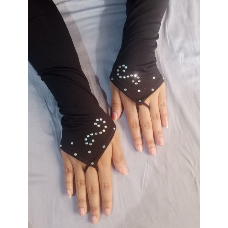 handsock cincin motif diamond kristal pelangi huruf S