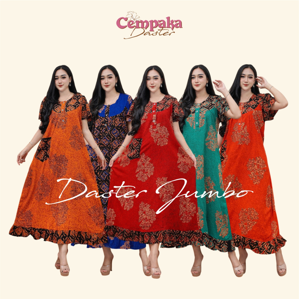 Cempaka Daster - Daster Longdress Cap Wanita Rayon Grade A Daster Jumbo Busui Resleting Depan
