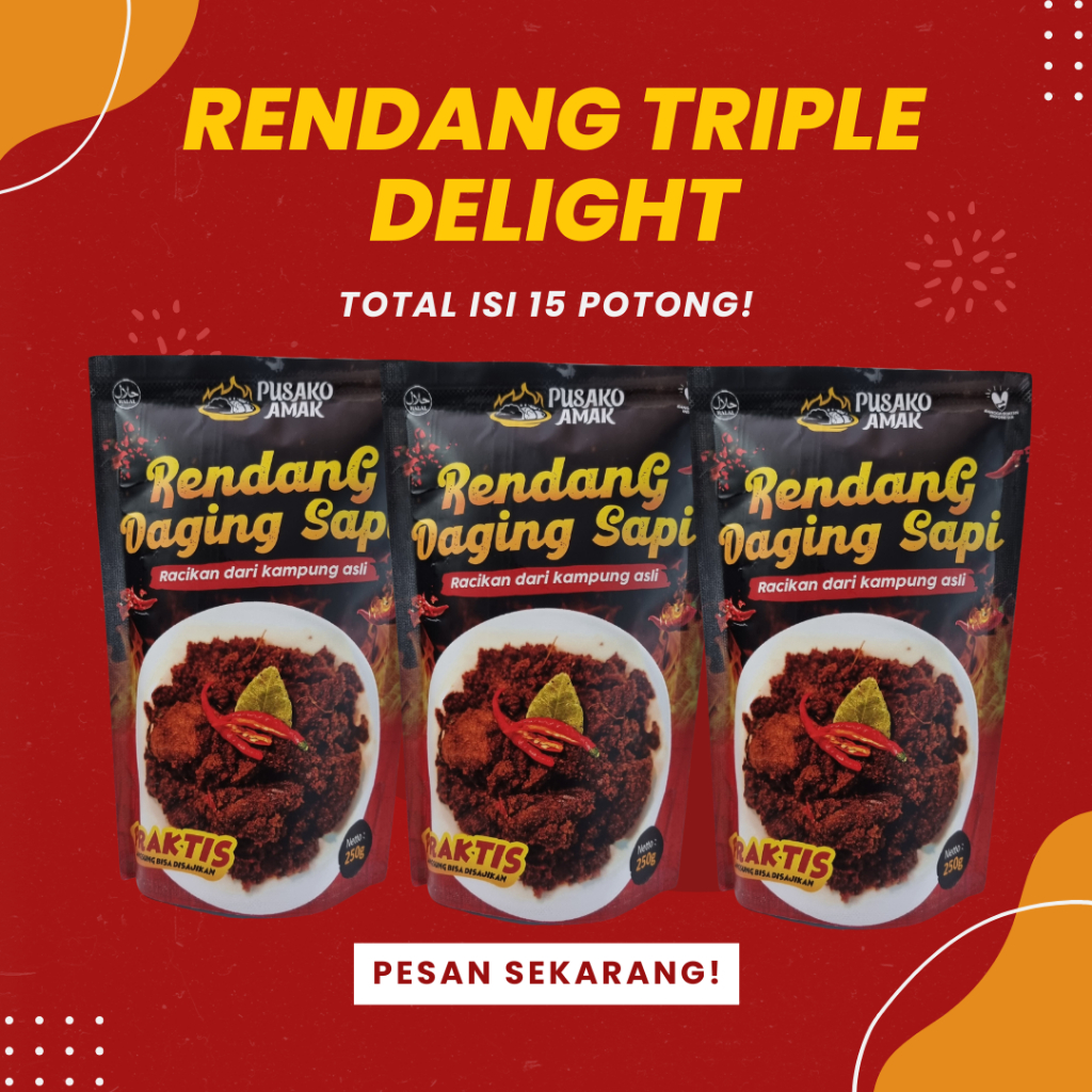 

Paket 3 Rendang Sapi Padang Asli Minang Instan Siap Saji 750 Gram