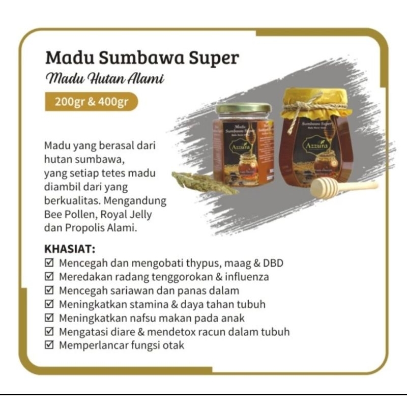 

Madu Azzura | Madu Sumbawa Super 200gr & 500gr