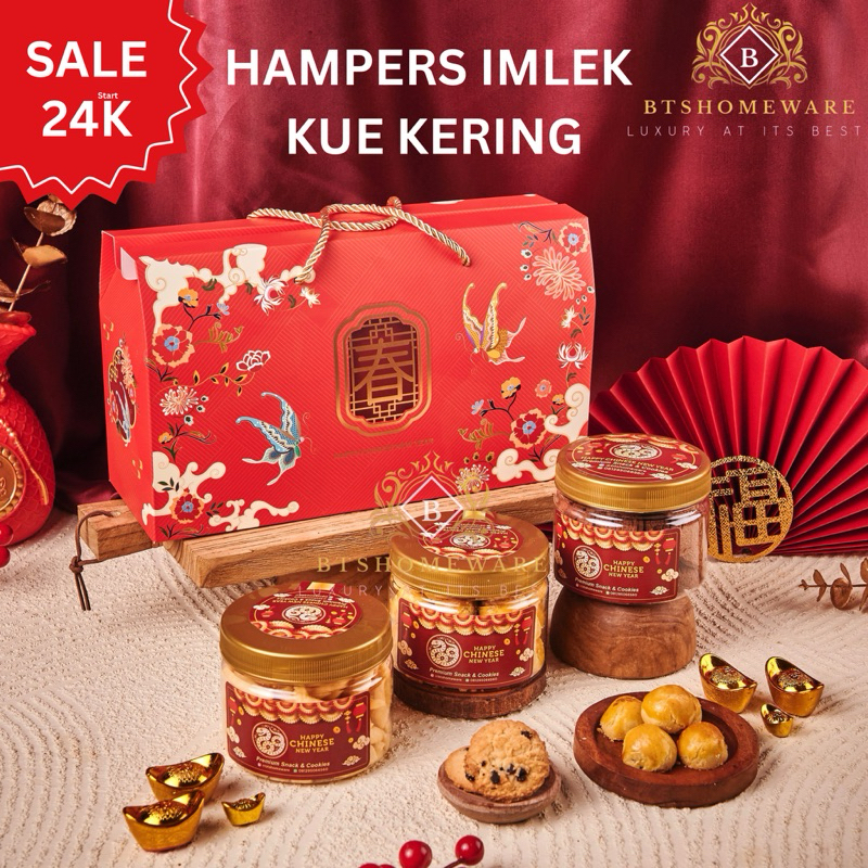 

Hampers Imlek 2025 / Hampers Kue kering Snack/ Parcel imlek 2025/ Hampers Exclusive / Hampers imlek / Ready stock / parcel sincia / Nastar / Sagu keju / Coklat Mede/ Putri Salju / Semprit / Lidah kucing Snack Box Snack Anak Makanan Ringan