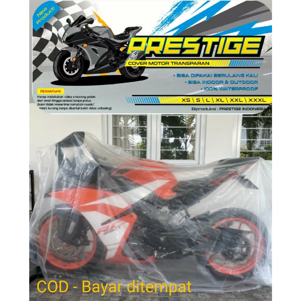 Sarung Sepeda Motor Transparan KTM Duke 250cc XXL