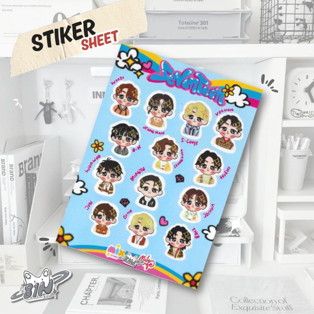 

SEVENTEEN Stiker Sheet (SNK05) | Series SEVENTEEN | Sticker Deco Planner by 81nStudio