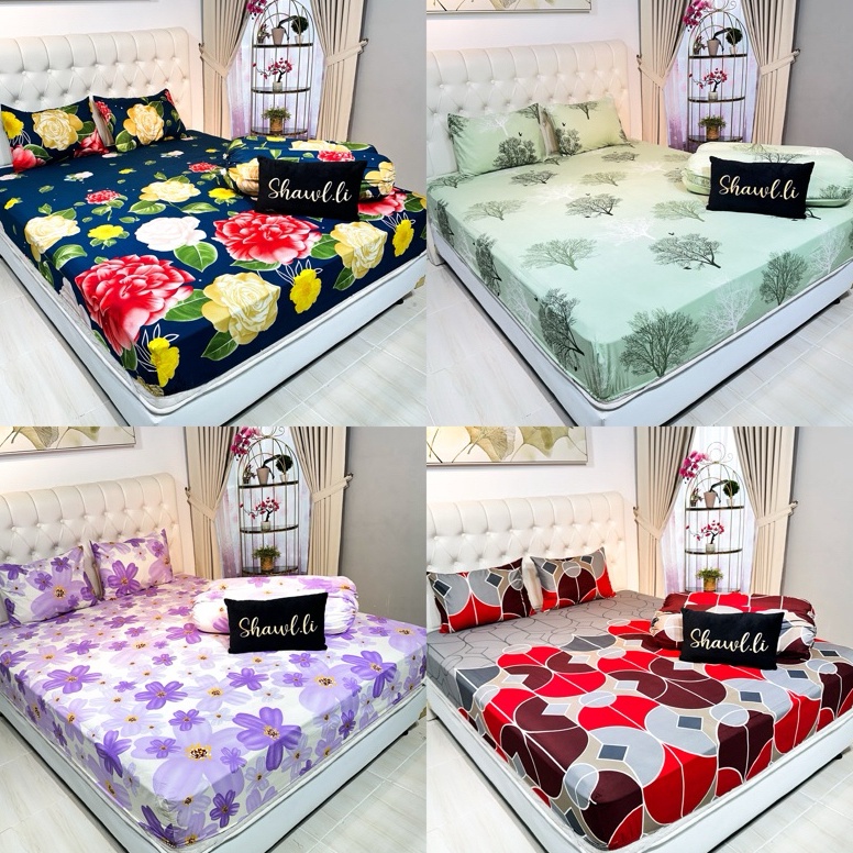 Murah Lebay SPREI ANTI GESERDOUBEL KARET LENGKAP ukuran 181612 Tinggi 2cm